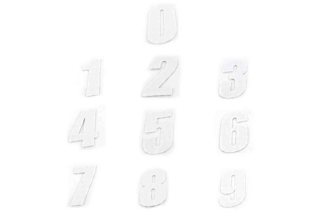 Numero de Plaque CRZ Blanc 12 cm (vendu par 3)