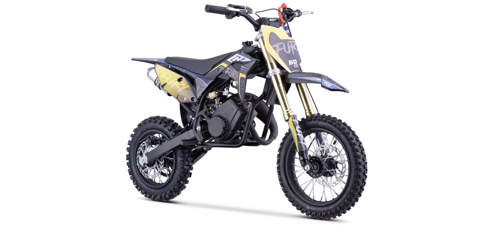 Pit Bike CRZ Fury Double Pot 60cc 2T 10"/12" - Jaune (2024)