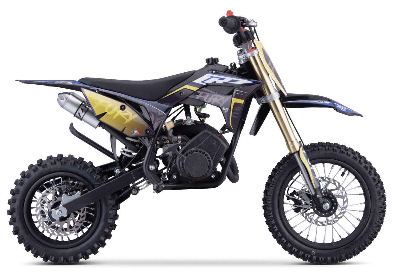 Pit Bike CRZ Fury Double Pot 60cc 2T 10"/12" - Jaune (2024)