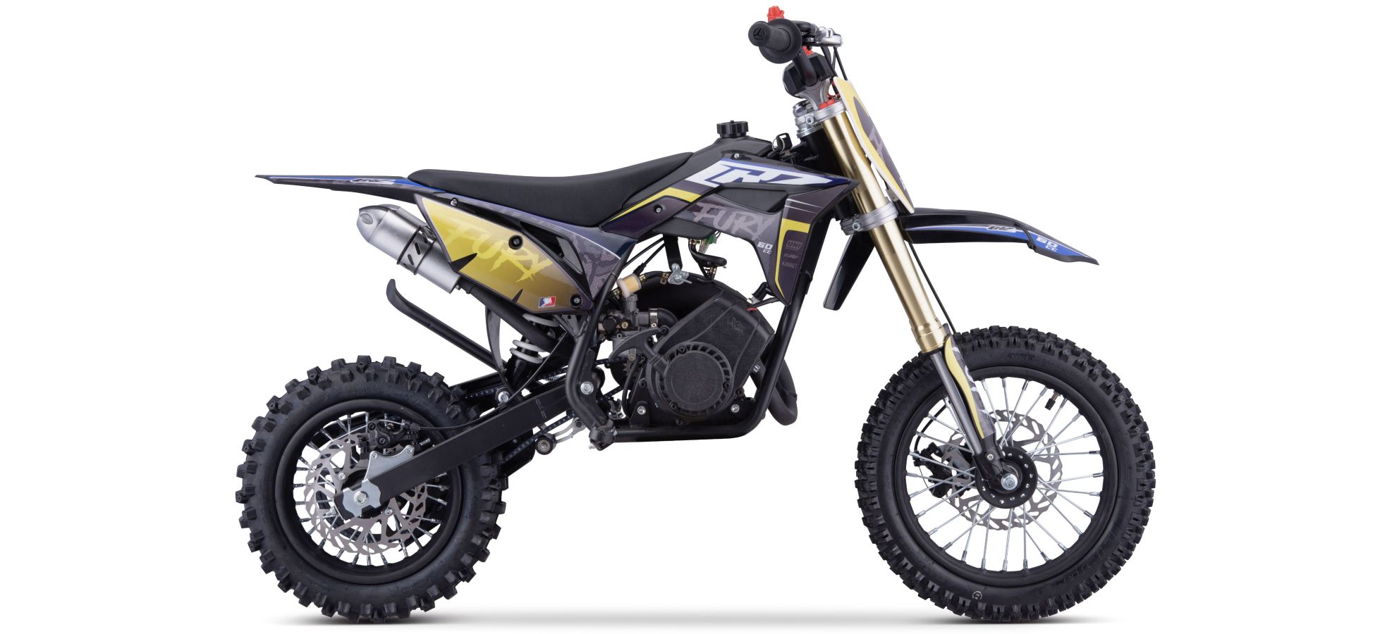 Pit Bike CRZ Fury Double Pot 60cc 2T 10"/12" - Jaune (2024)