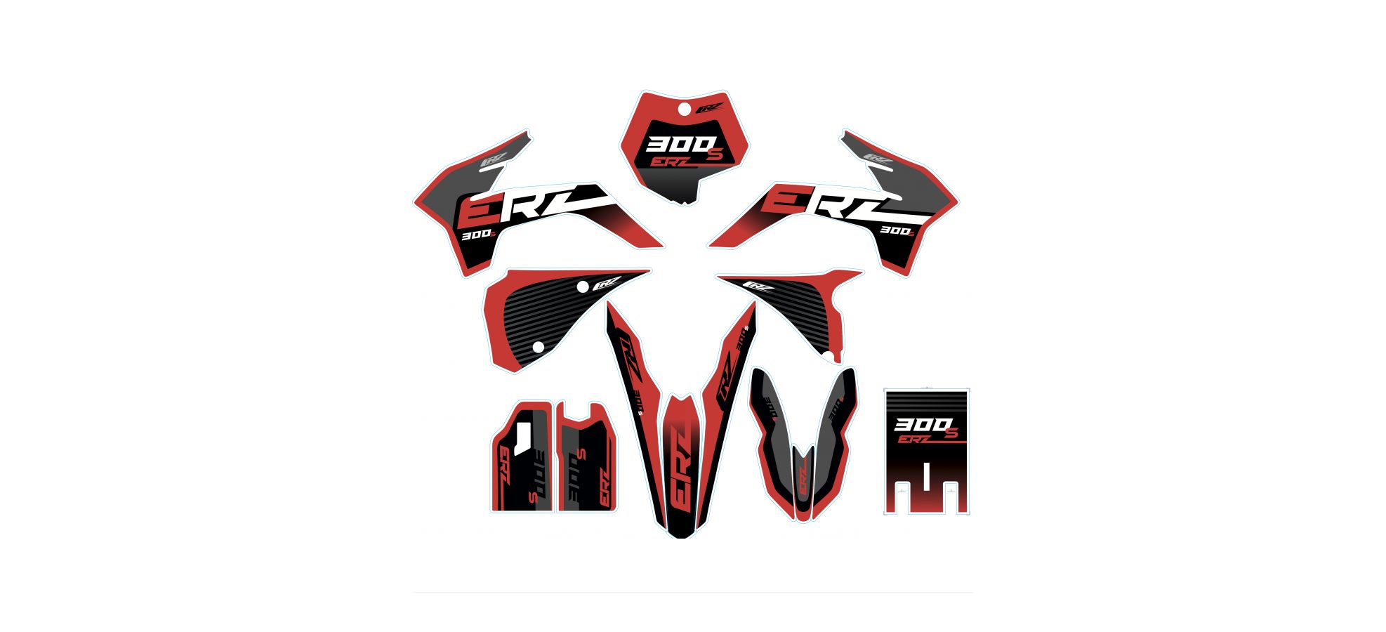 Kit décoration ERZ 300S - KTM-L - Rouge