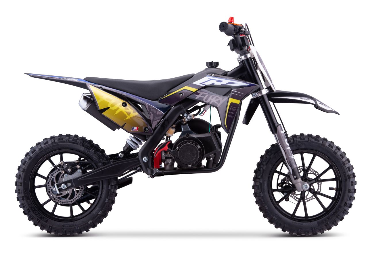 Pit Bike CRZ Fury Double Pot 49cc 2T 10"/12" - Jaune (2025)