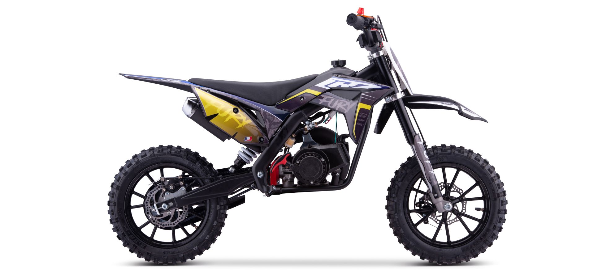 Pit Bike CRZ Fury Double Pot 49cc 2T 10"/12" - Jaune (2025)