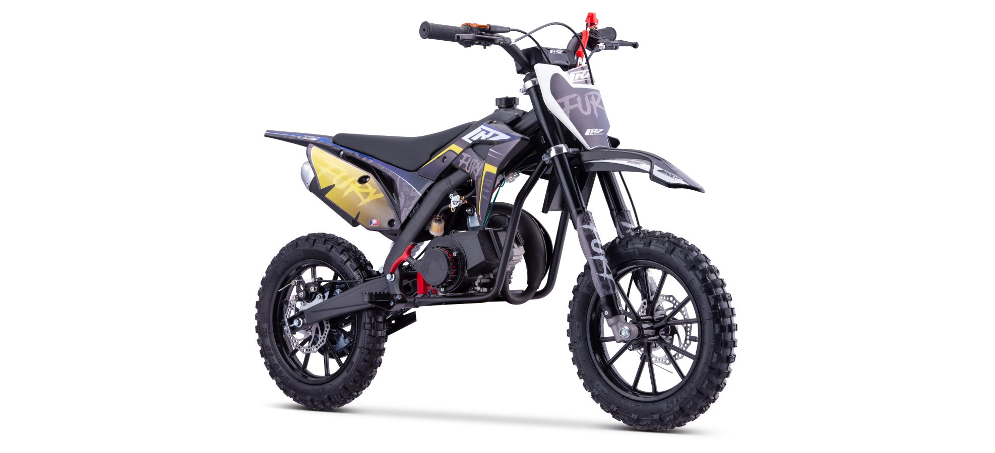 Pit Bike CRZ Fury Double Pot 49cc 2T 10"/12" - Jaune (2025)