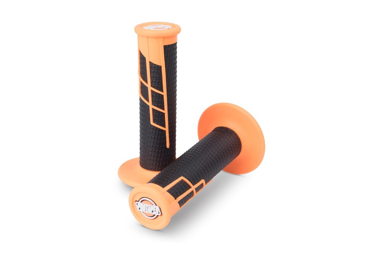 Poignées PRO TAPER Waffle - Fluo Orange/Noir