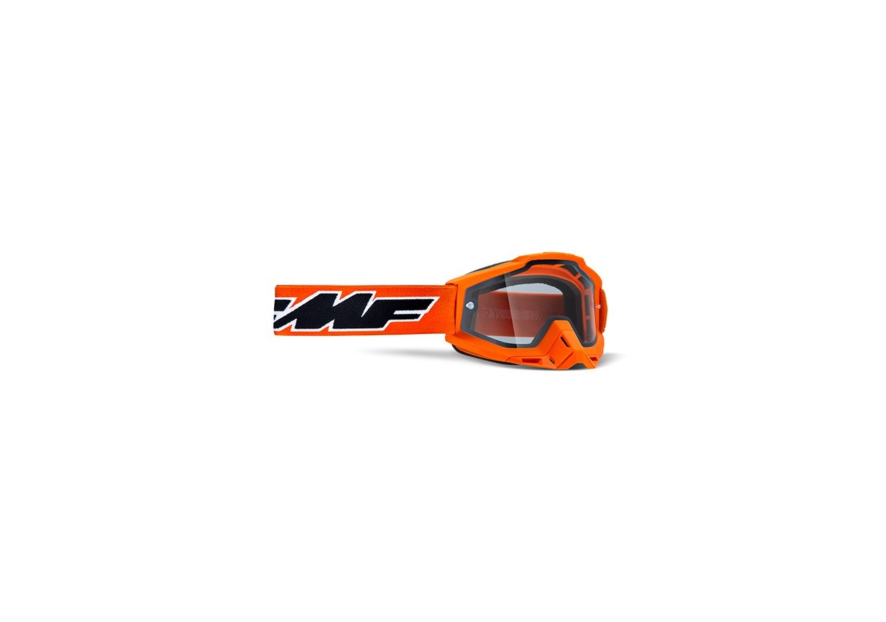 Masque Cross FMF POWERBOMB Enduro Orange - écran transparent