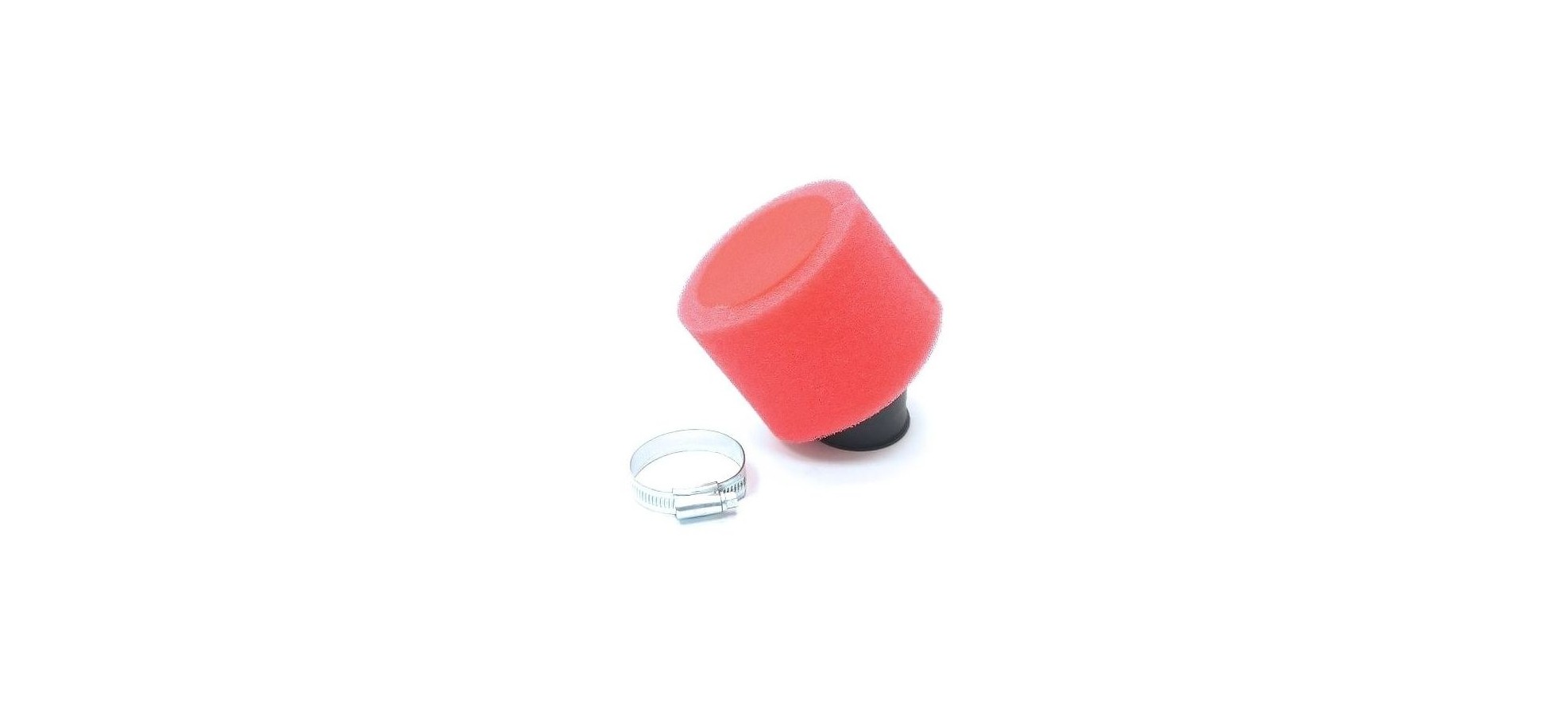 Filtre à air - Double mousse coudé 35° - Ø38mm - Rouge
