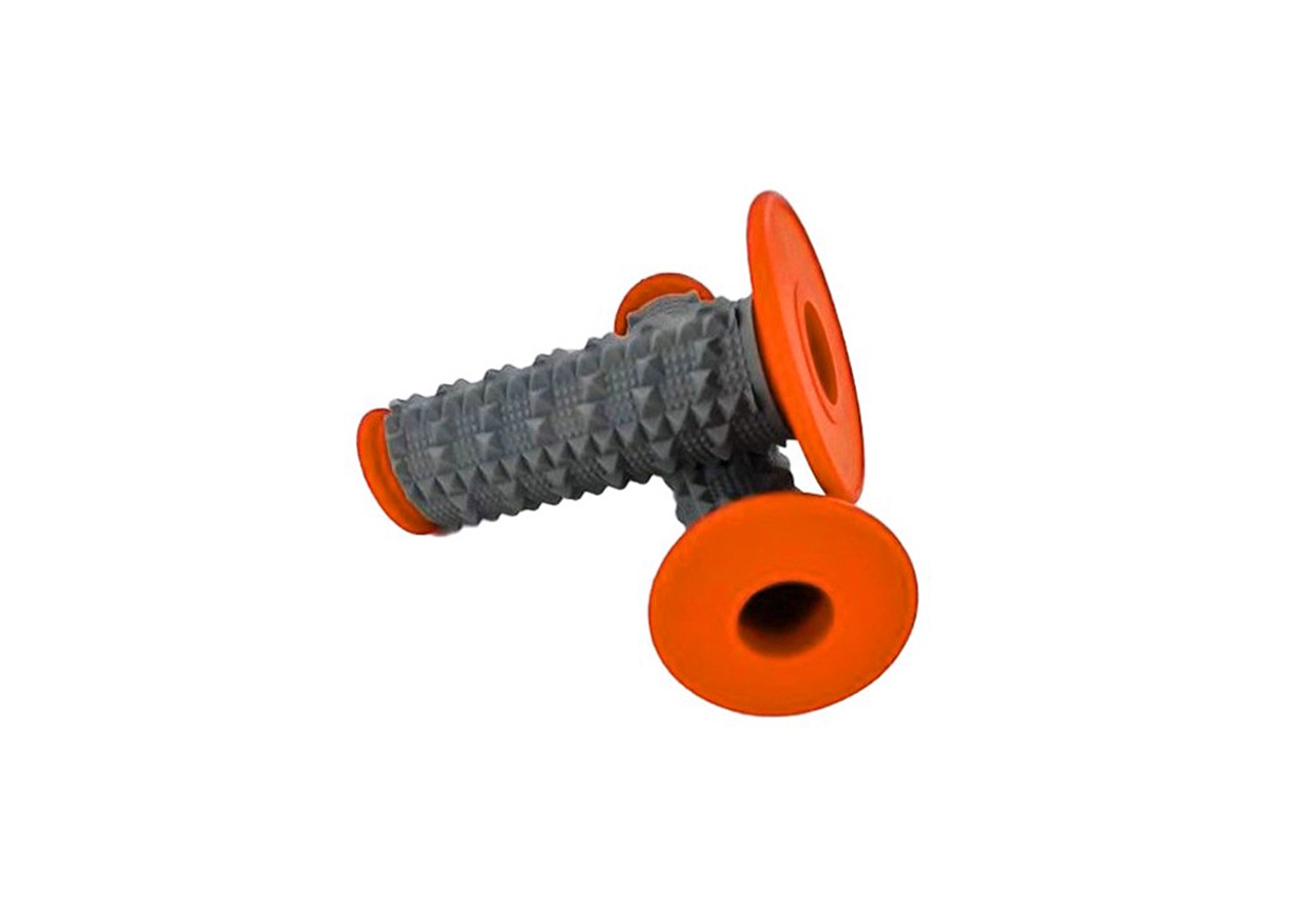 Poignées revetement picot - MX - RELIEF GRIS/ORANGE