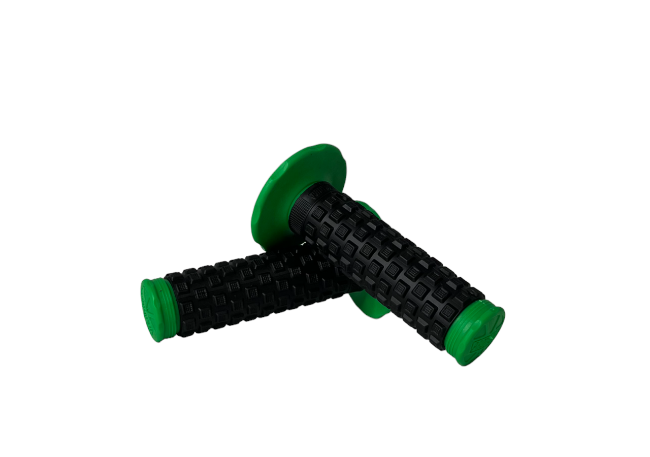 Poignées revetement picot - MX - Noir/Vert