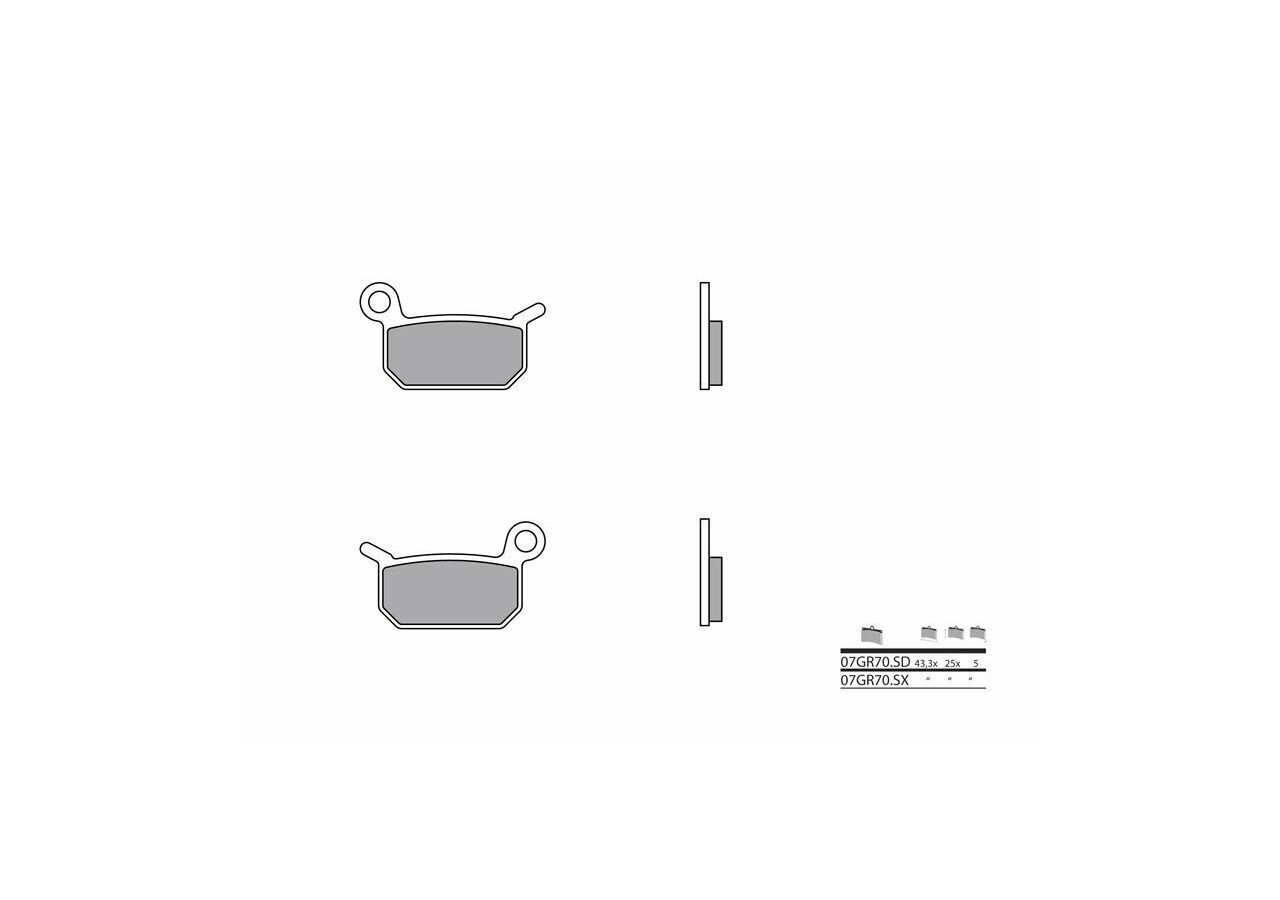 Plaquettes de frein BREMBO Off-Road métal fritté - 07GR70SD