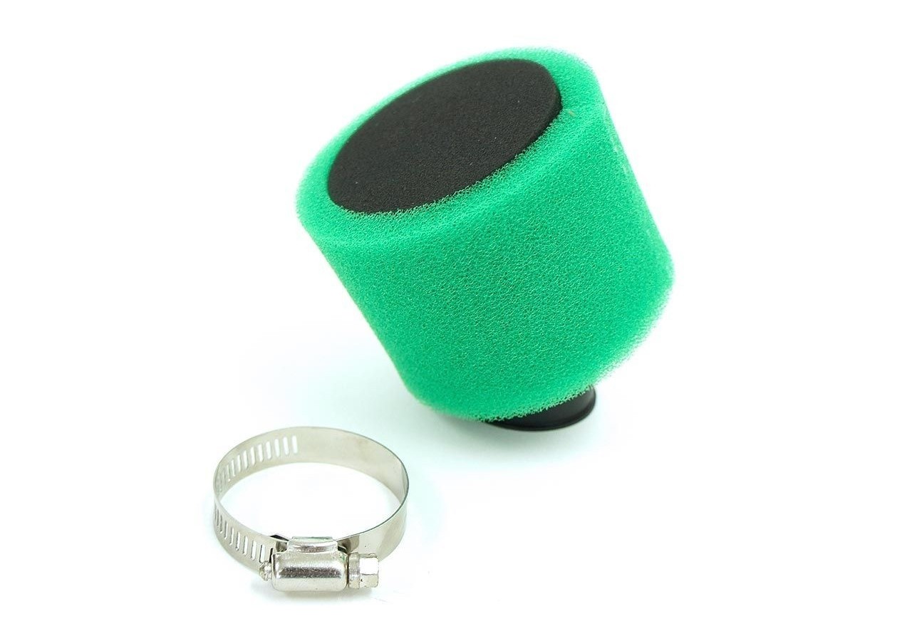 Filtre à air - Double mousse - Coudée 35° - Ø50mm - Vert