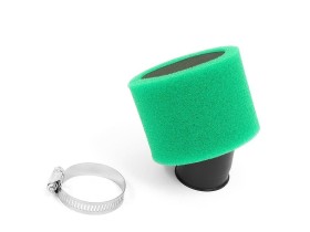 Filtre à air - Double mousse - Coudée 35° - Ø50mm - Vert