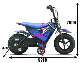 Moto Electrique pour enfant CRZ E-KID E-Kid 250W - Bleu