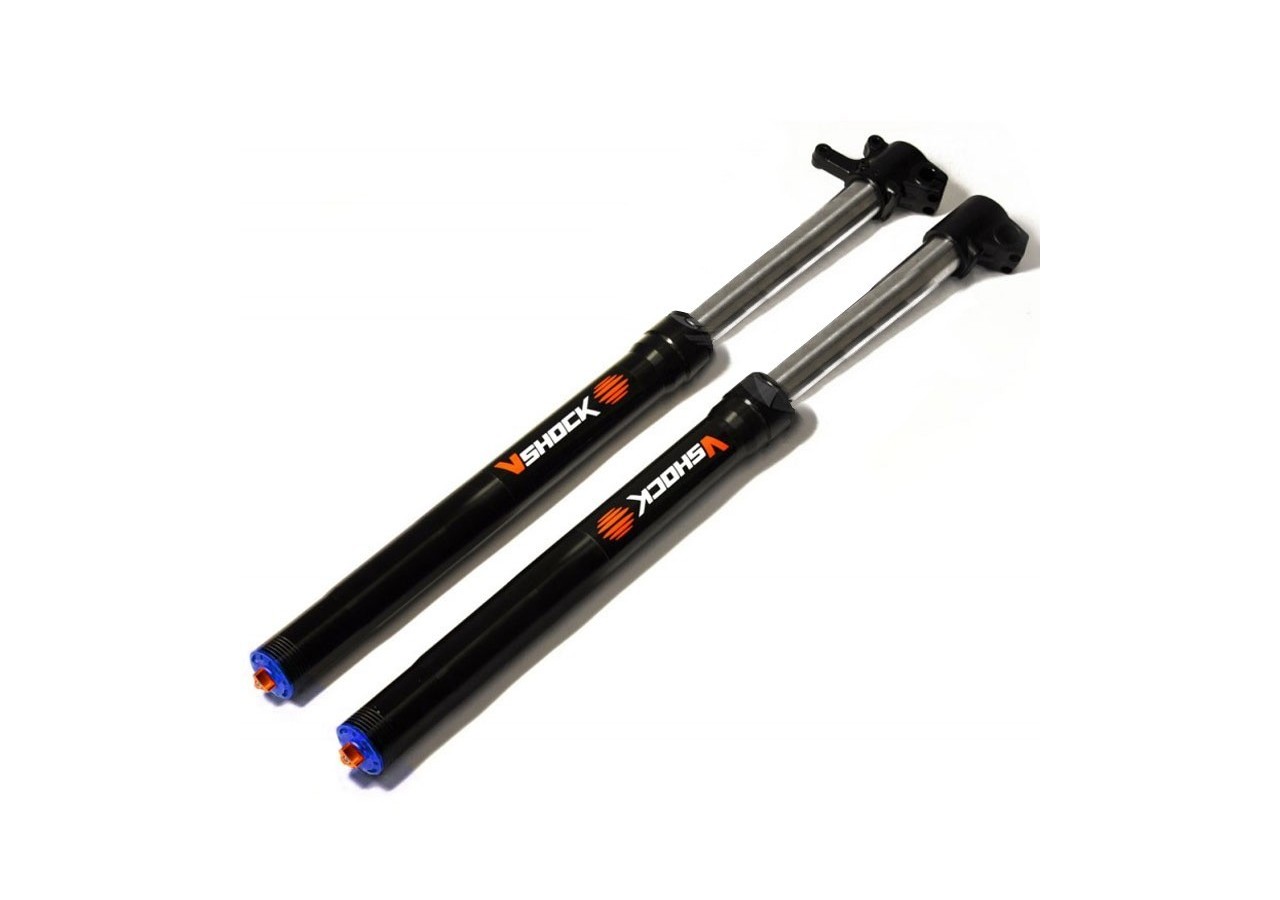Fourche hydraulique VSHOCK inversée Réglable - 640/735/780/820/840mm (Té 45/48mm) - Etrier 51mm