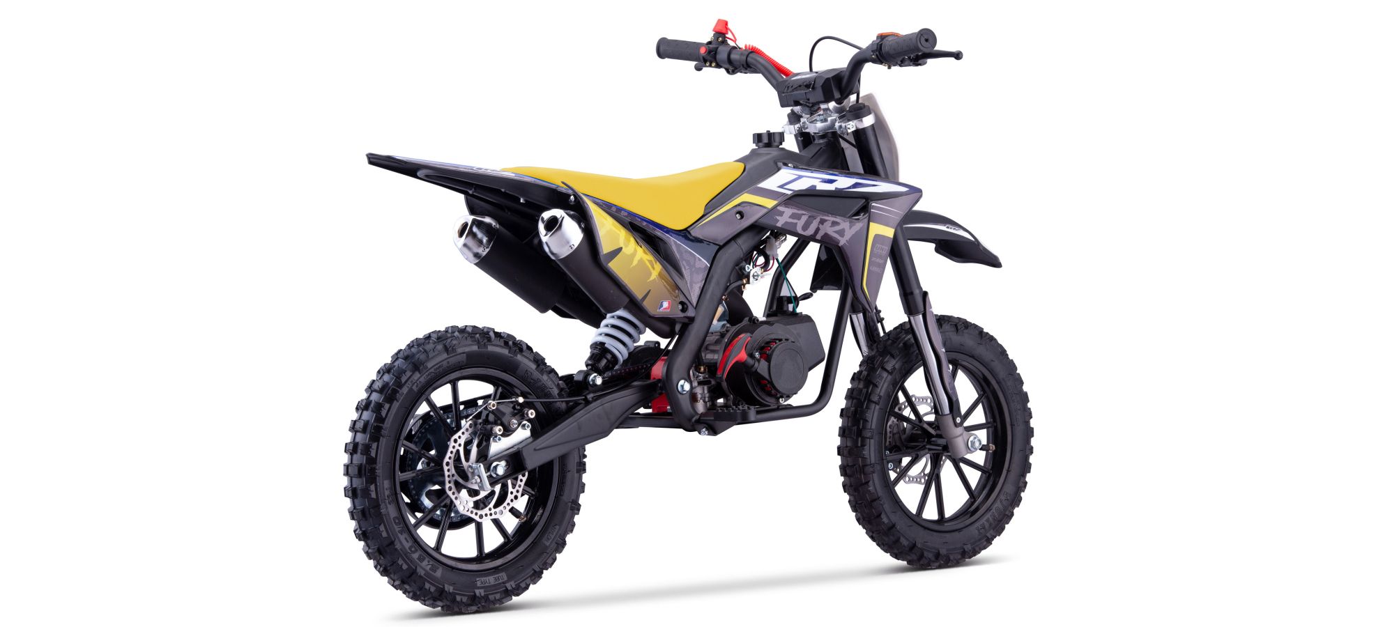 Pit Bike CRZ Fury Double Pot 49cc 2T 10"/12" - Jaune