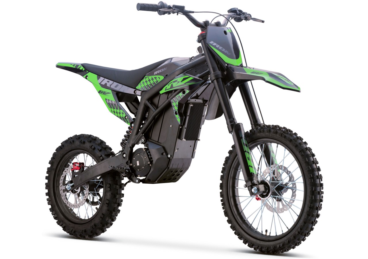 Motocross électrique CRZ - IRON R - 6000W 60V36Ah - 14"/17" - Vert