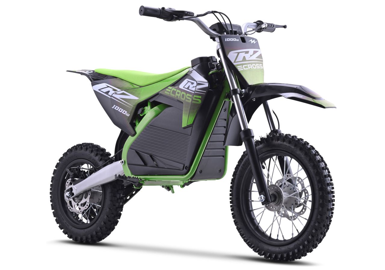 Dirt Bike Électrique Enfant CRZ 1200W 36V E-Cross 10"/12" - Vert